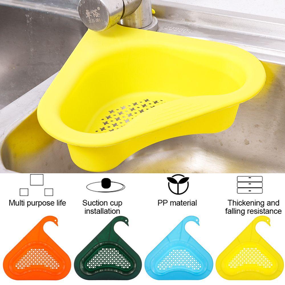 Chookyy Swan Drain Basket Gadget Alat Buah Sayur Rumah Tangga Rak Saringan Wastafel