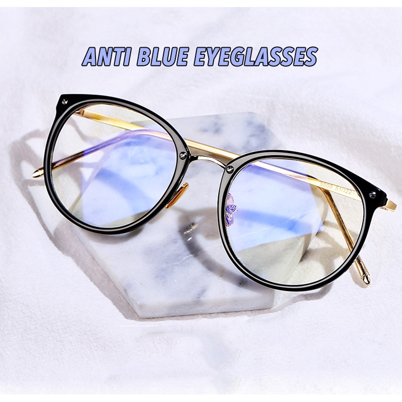 (YUZHU) Bayar di Tempat Myopia Eyeglasses Minus 0°~-400° Korean Design Retro Cat Eye Women Eyeglasses