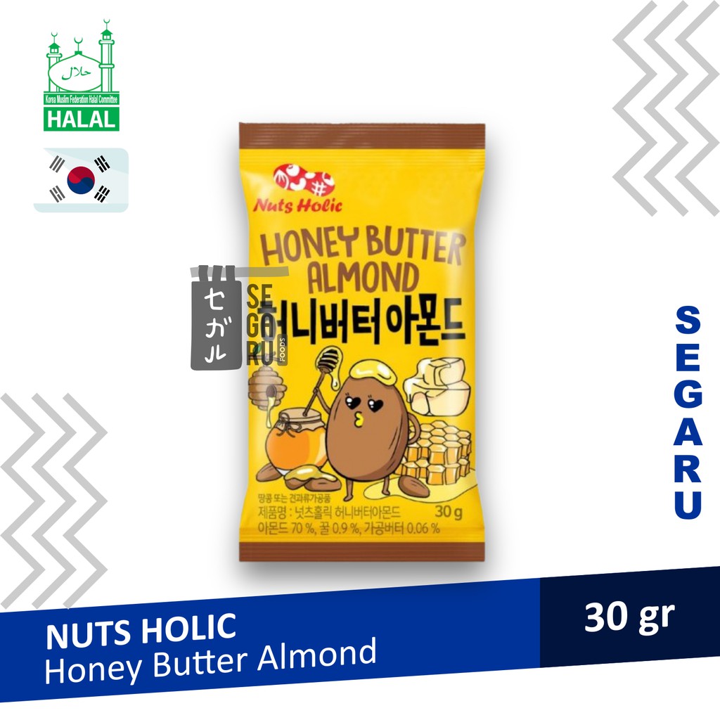 Nuts Holic Honey Butter Almond | Snack Korea Kacang Almond Halal 30gr