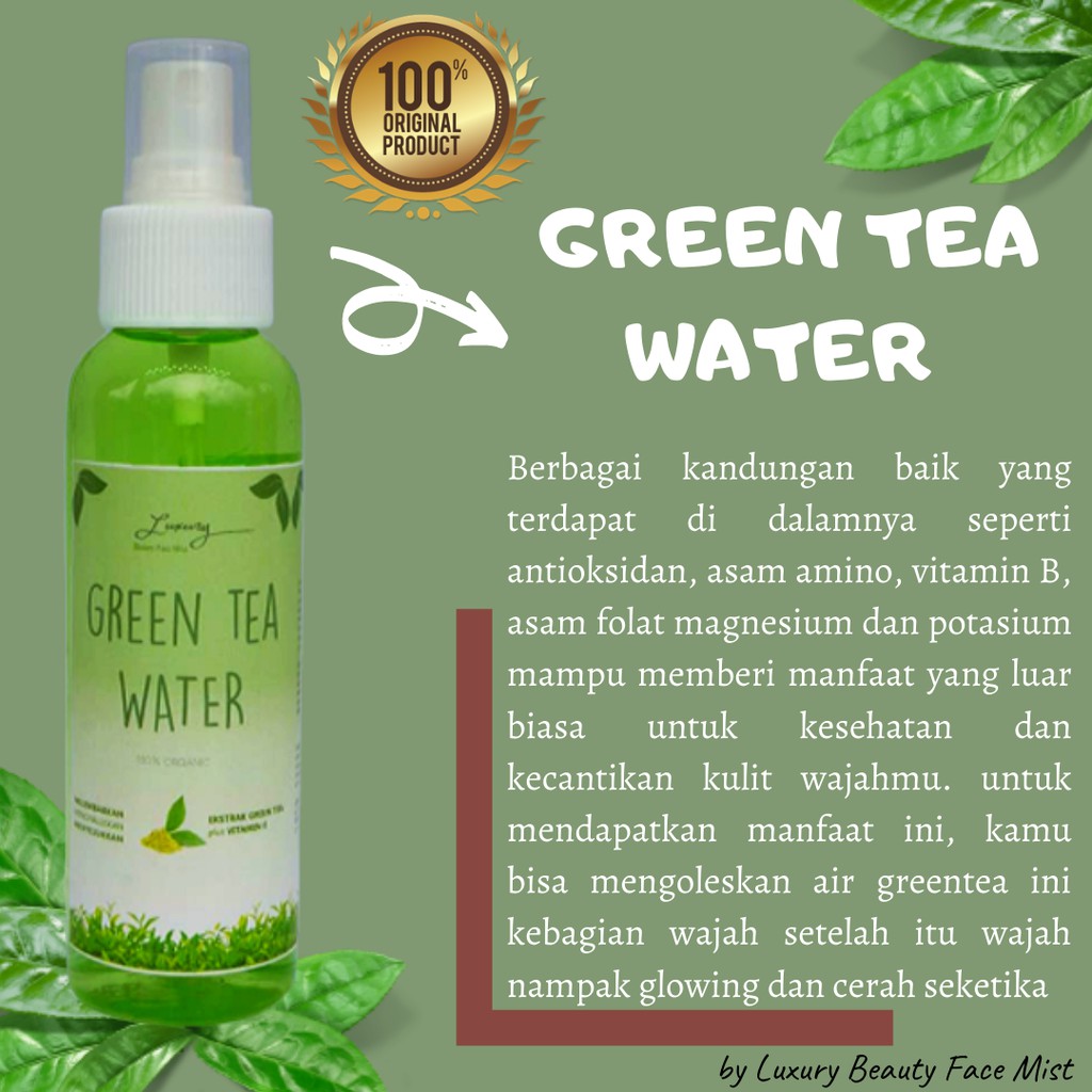 Promo Green Tea Water Air Teh Hijau Untuk Wajah Setting Spray Face Mist 100 Indonesia