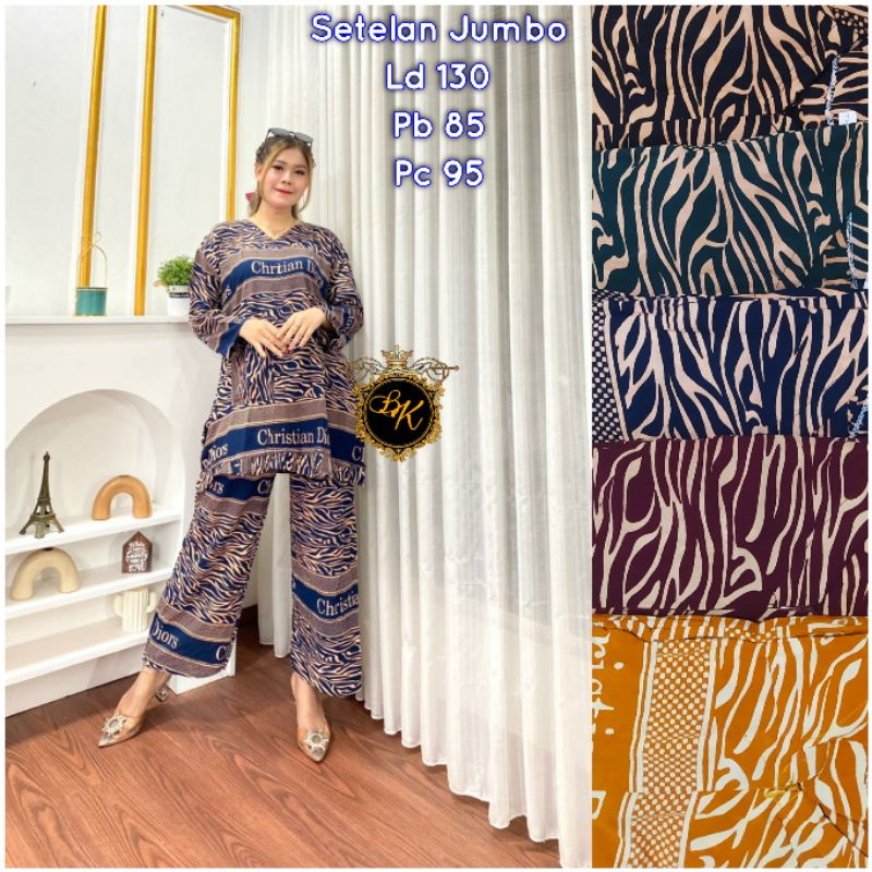 One Set Tunik Bunga Rempel Setelan Waka Tiedye  | Setcel Tunik | Setelan Busui