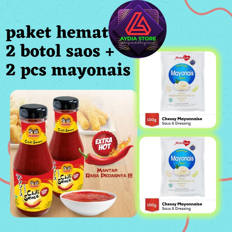 PAKET HEMAT (1kg) SAOS HOKBEN 2 BOTOL dan MAYONAIS 2 pcs