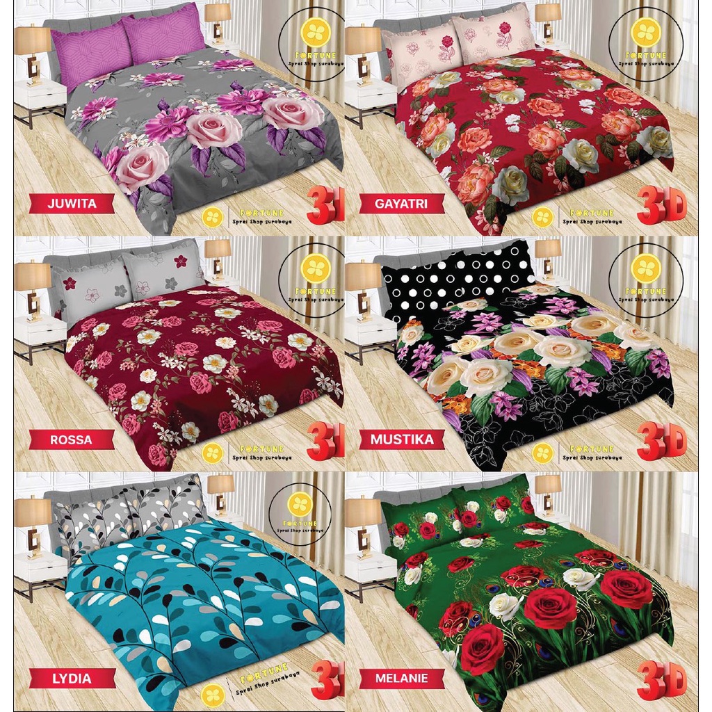 Sprei BONITA motf BUNGA-BUNGA TERBARU (Bisa COD) 180x200 Bantal 2