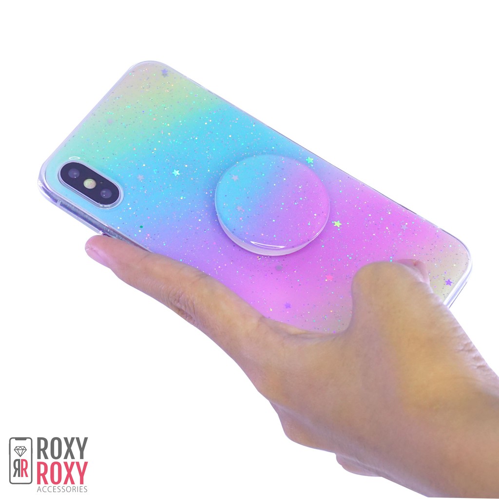 Roxyroxy - Realme C21 Realme C11 C12 C15 C17 Realme 7i Softcase Motif Rainbow Bonus Popsocket