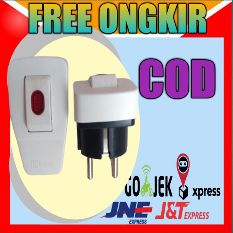 STEKER SWITCH LAMPU COLOKAN LISTRIK STOP KONTAK SAKLAR STEKER ARDE LISTRIK BROCO