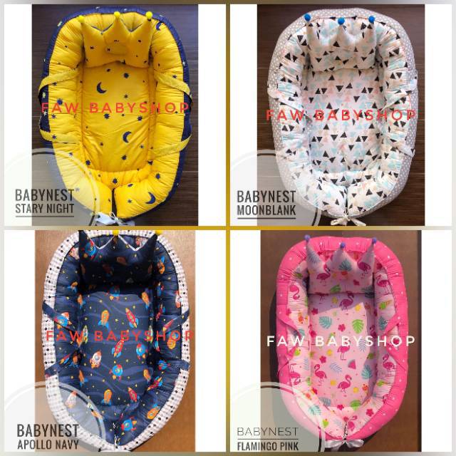 BABYNEST / Baby Nest / Kasur Bayi Serut Dengan Bantal Peang Crown