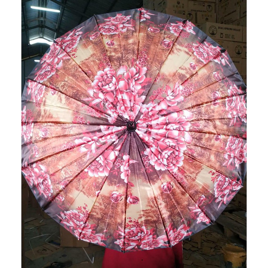 Payung 16 Jari Satin Umbrella Motif