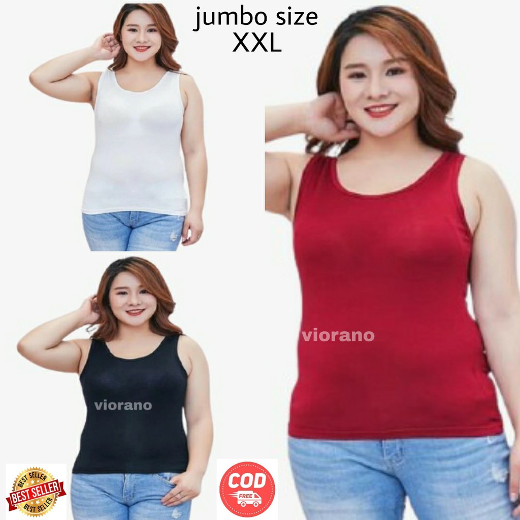 FREYA | Tanktop Tali Lebar XXL Big Size Singlet Tengtop Wanita Jumbo XXL