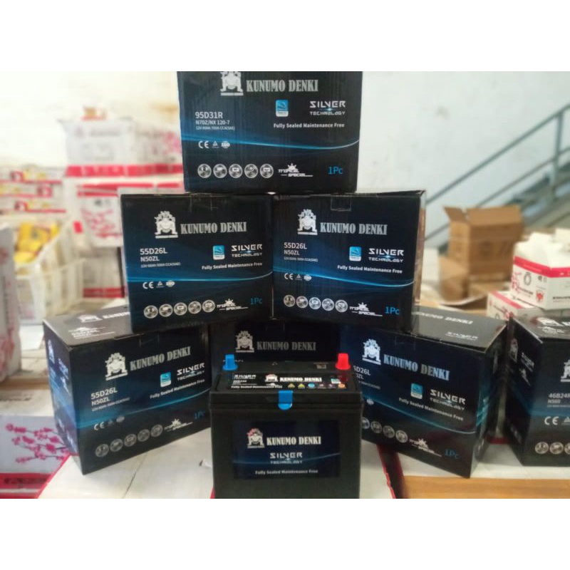 AKI BATERAI KERING KUNUMO DENKI NS60LS/46B24LS 45AH CRV HRV GARANSI 1THN
