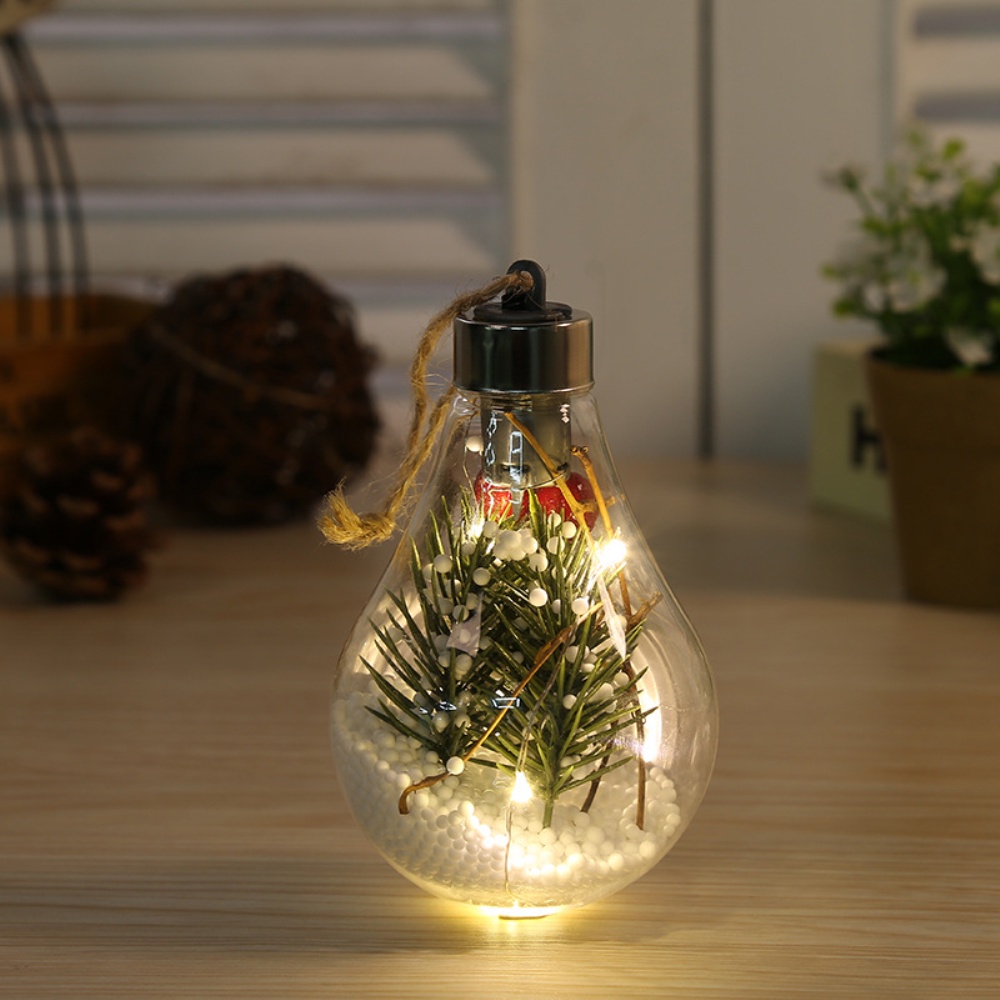 LED transparent christmas ornament christmas tree decoration pendant plastic bulb ball OW