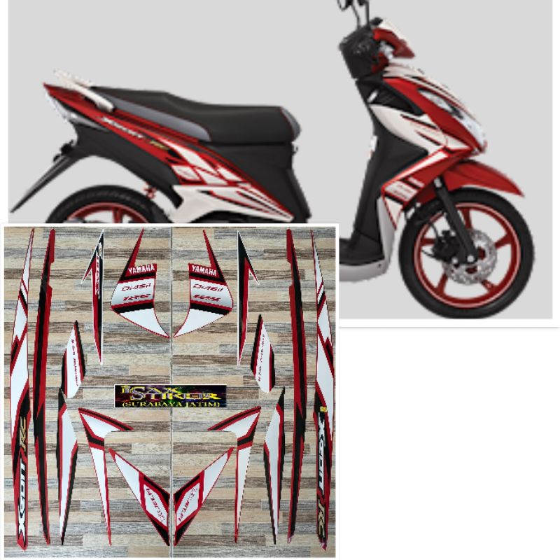 striping original Yamaha Xeon RC merah red tahun 2013 2014