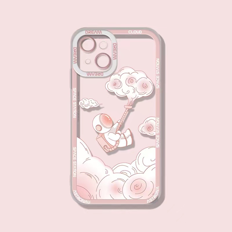 Soft Case Tpu Transparan 13pro 13prm Desain Astronot Untuk iPhone 11 7Plus 8Plus Xr XS 13 12pro Max