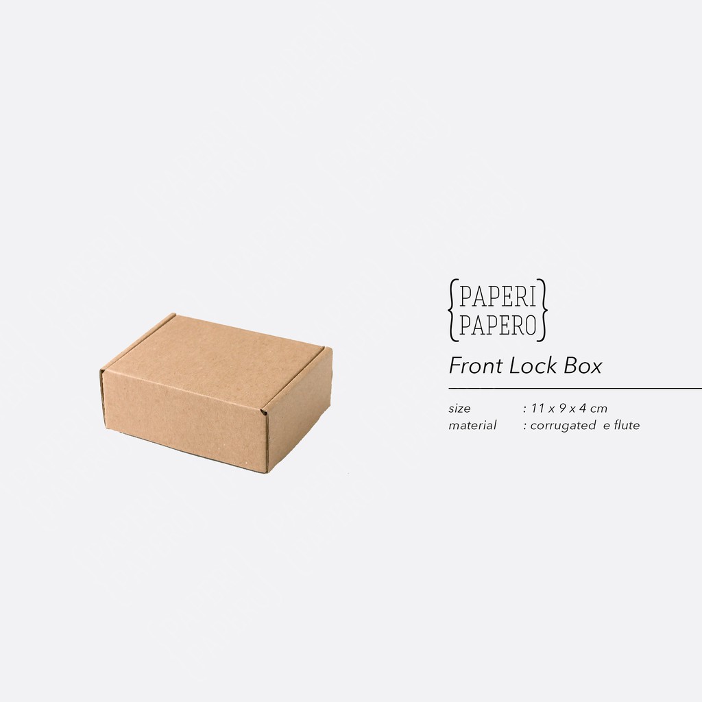 

Front Lock Box (11x 9 x 4 cm) (10 Pcs ) - Mailer Box Kardus Cokelat Kemasan Packaging