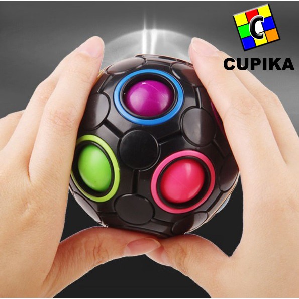 Rubik Bola Ball Rainbow Ball YONGJUN Diameter 7CM Blackbase