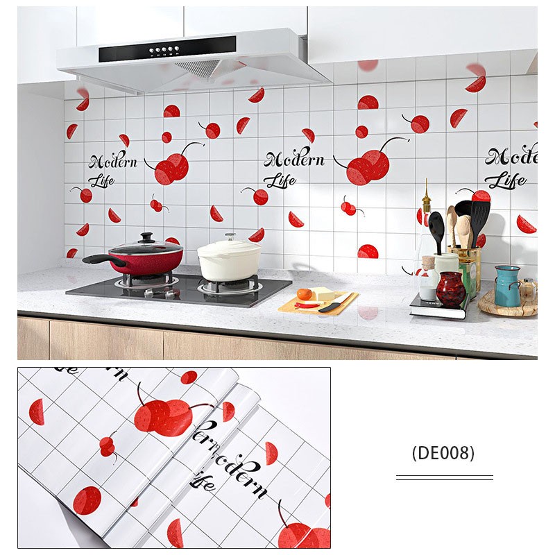 Stiker Dinding Dapur Buah Tanaman Sticker Wallpaper Anti Panas Minyak
