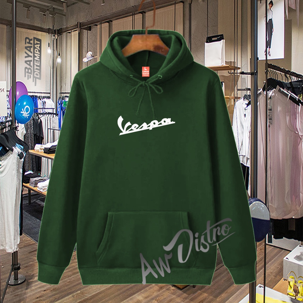 COD Hoodie Distro Vespa White Premium Quality Sweater Tulisan Jaket Kata-Kata Hoodie Sablon