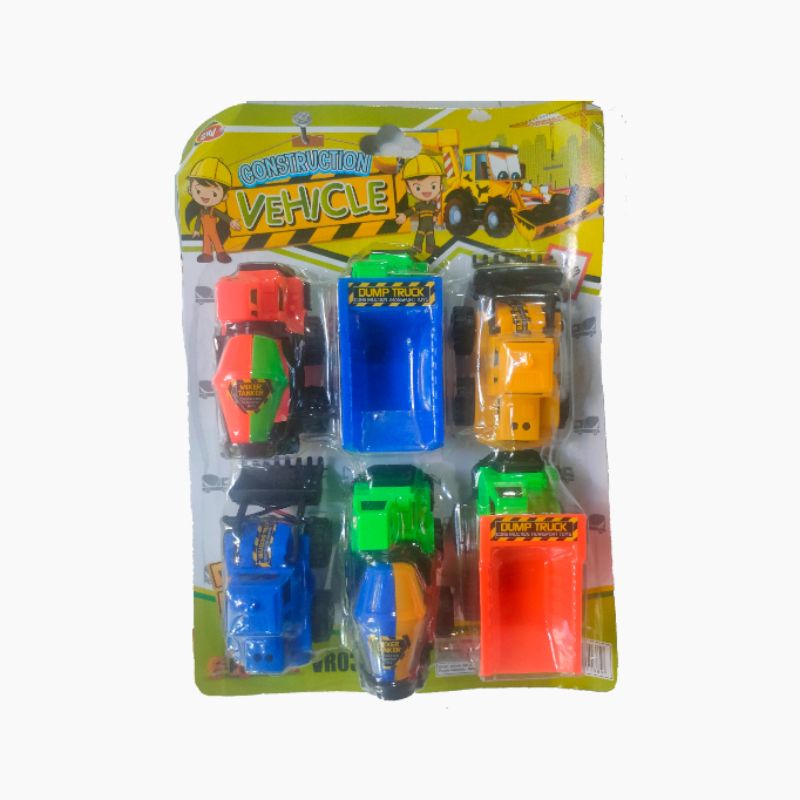 Mainan Mobil Truck Contruction 6 pcs plastik