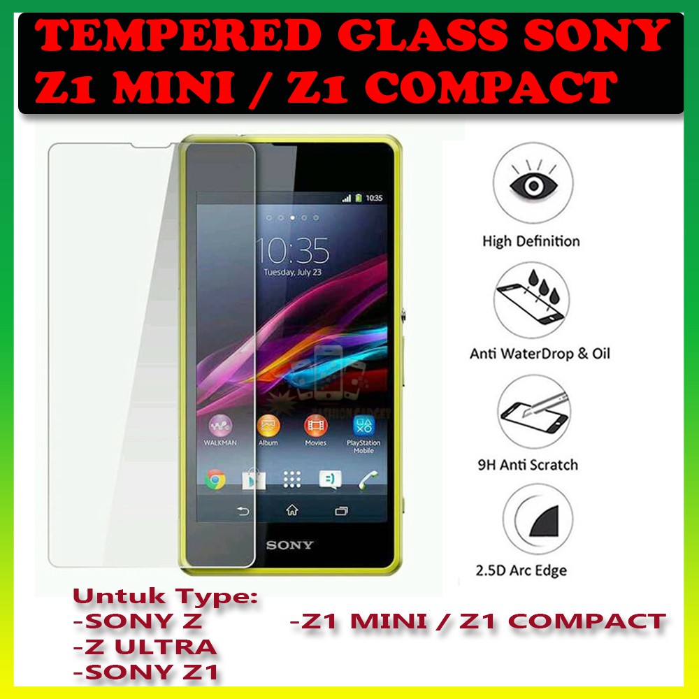 TEMPERED GLASS SONY XPERIA Z SONY Z ULTRA SONY Z1 SONY Z1 MINI / SONY Z1 COMPACT ANTI GORES KACA TEMPER GLASS - CLEAR