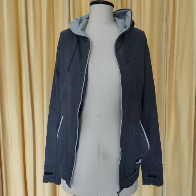 Jaket Hoodie abu Rip Curl original size L fleece preloved second Bekas