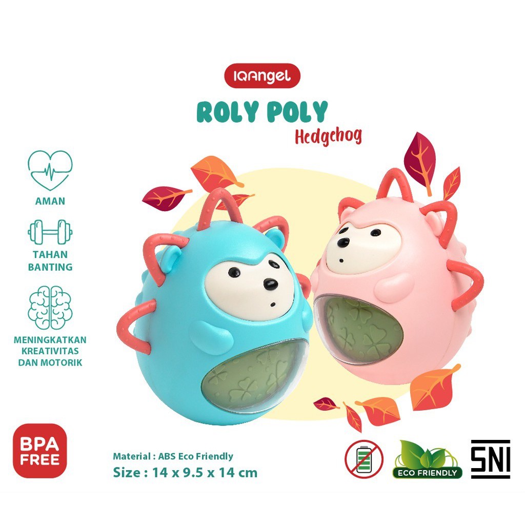 IQAngel Roly Poly Hedgehog Teether Toy Mainan Gigitan Bayi BT0120