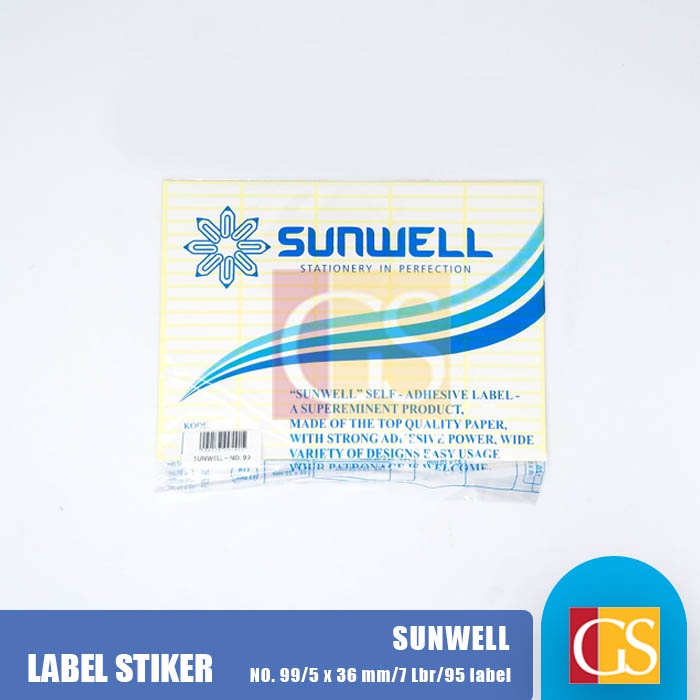 

Stiker Label / Label Harga / Nama Undangan Sunwell 99 5x36mm