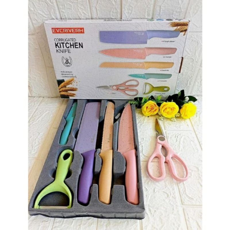 Kitchen Knife Set Pisau Jerami 6in1/Pisau Sultan