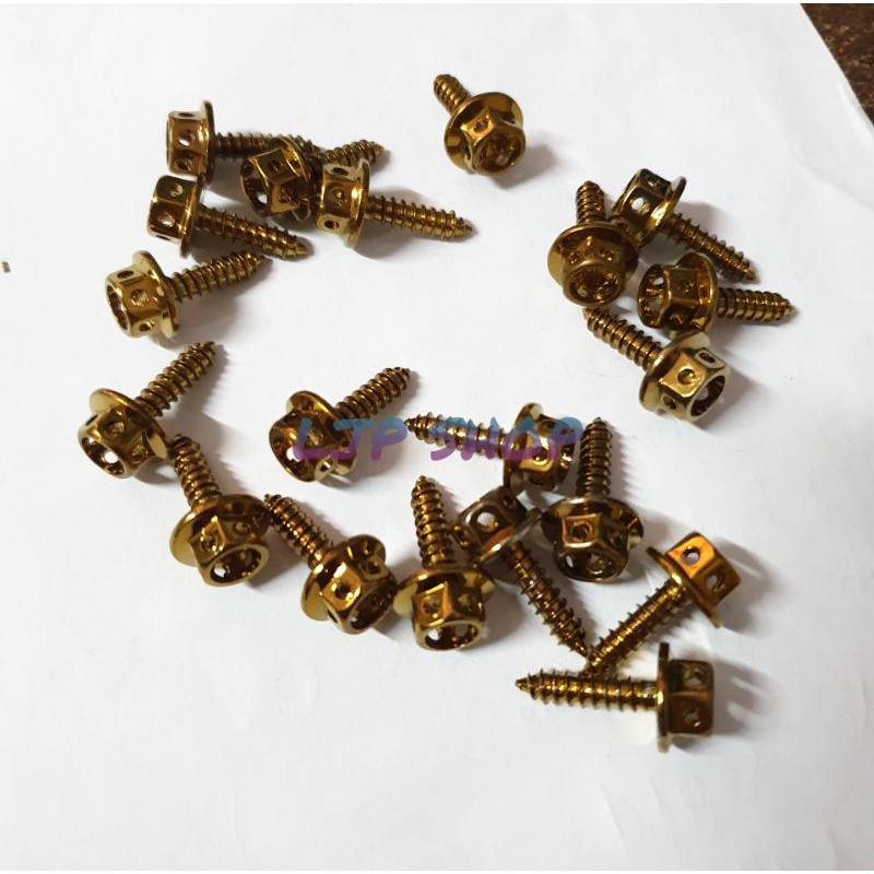 Baut Body Flower Honda Gold 20 pcs