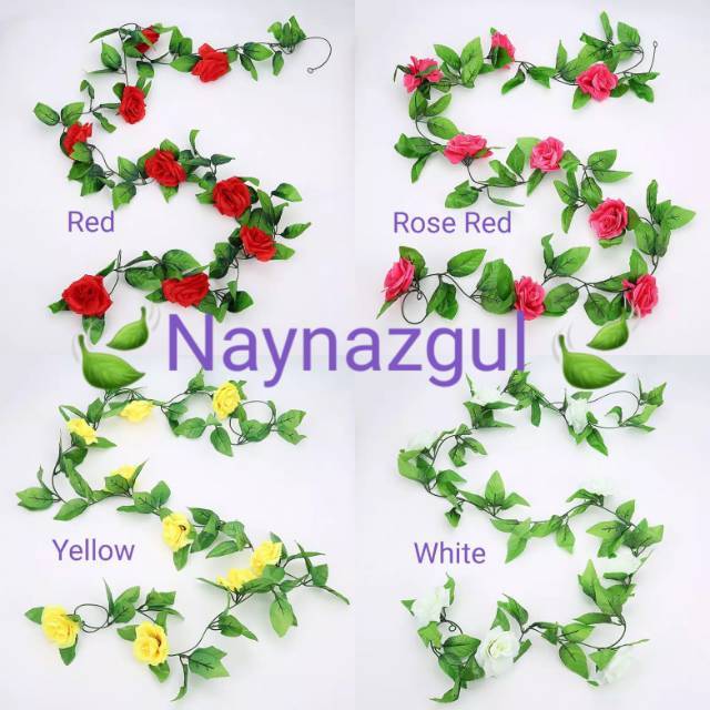 Bunga Mawar Rambat Besar / Bunga Jalar Artificial