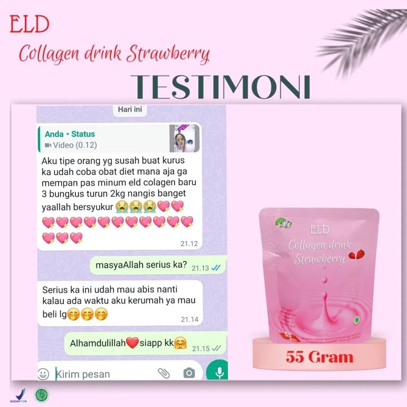 ELD COLLAGEN DRINK ORIGINAL PEMUTIH PELANGSING