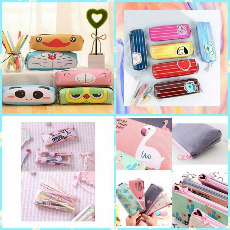 {SAP•HOME} KOTAK PENSIL MOTIF BTS BT21 KARAKTER MIKA LUCU UNIK / KOTAK PULPEN / TEMPAT ALAT TULIS-1