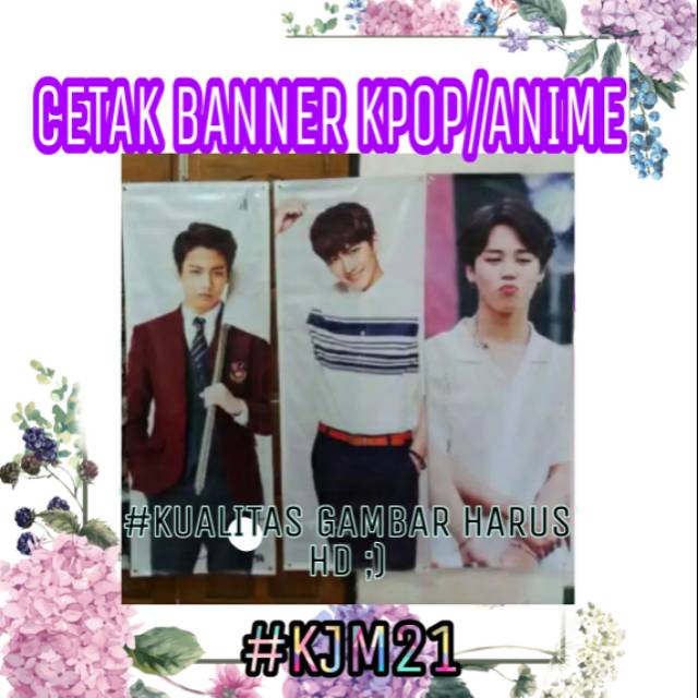 BANNER KPOP ANIME X BANNER SLOGAN KPOP BAHAN FLEXI