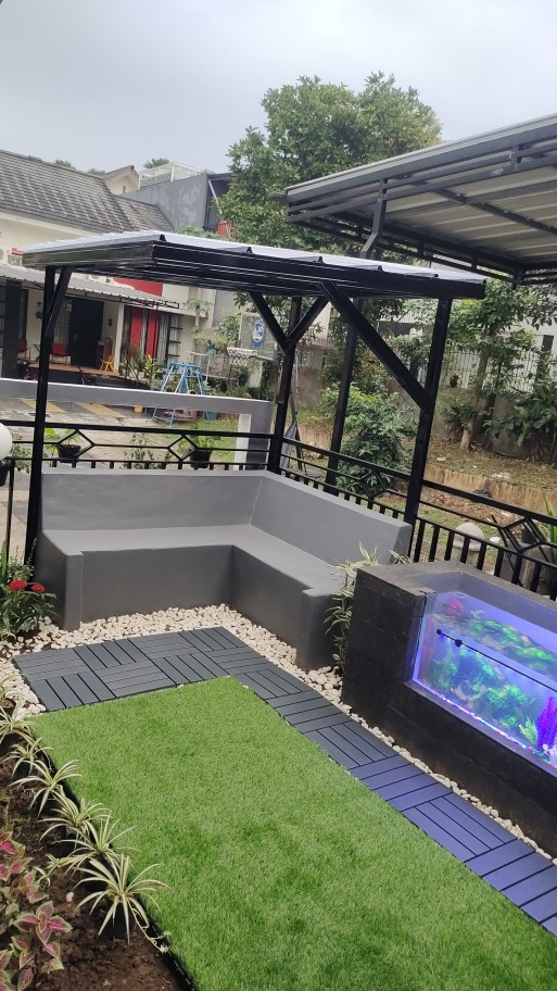 Outdoor Floor Decking Lantai / Dekorasi Lantai, Abu-abu Tua, Isi 9 Pcs Ru2433