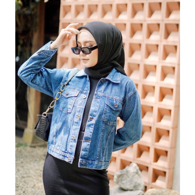 JAKET JEANS WANITA CROPTY-JAKET JEANS SNOW-JAKET JEANS CEWEK(jaket jeanswash)-4