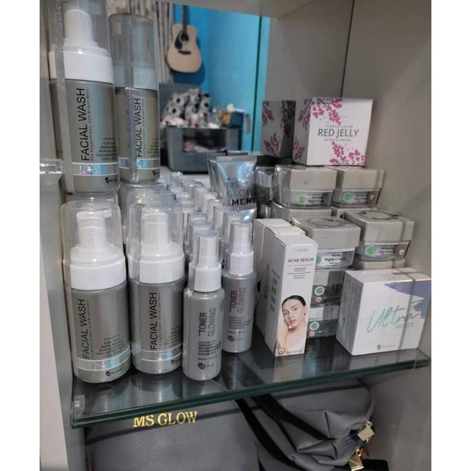 paket lengkap (ms glow skincare+serum+jj glow)