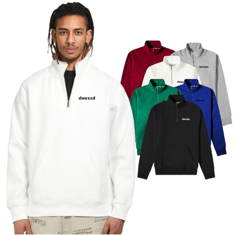 Sweater Half Zipper Pria Dwexzs
