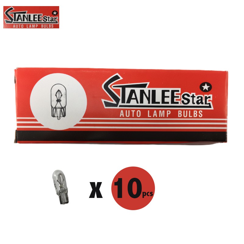 Stanlee bohlam lampu tusuk kilometer kecil T6.5 12V-1.7W Putih (10 pcs)