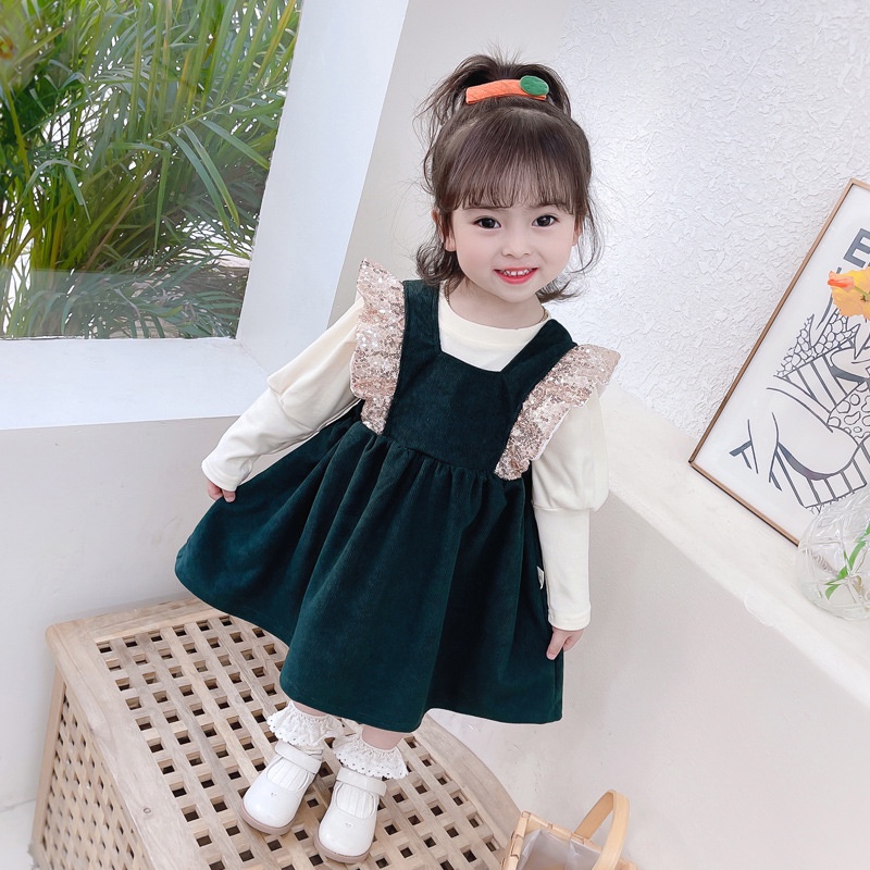 DK65 NEW Dress anak Korean pita floral