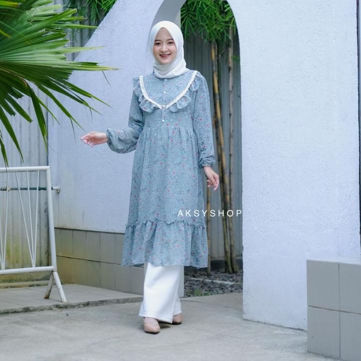 Harga TERMURAAH.. [TUNIK] Tunik Ceruty Babydoll Tunik Bunga