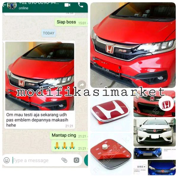 Emblem Logo Honda Merah Depan Belakang Honda Brio Berkualitas