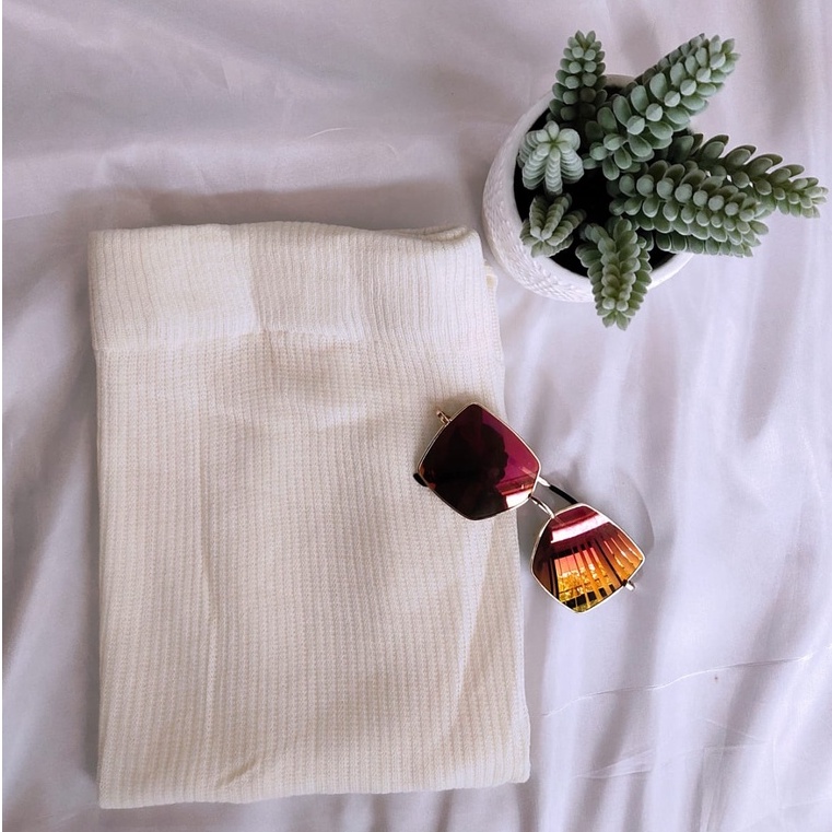 CoD - Rok Span Rajut Premium -Terlaris - Rok Panjang Wanita Terbaru - Rajut Long Skirt - Rok Panjang-Broken White