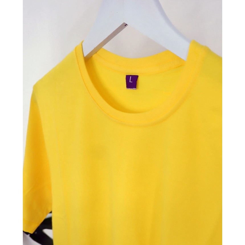 Kaos Polos Cotton Combed 30s 100% Cotton Original Warna Kuning Kenari -