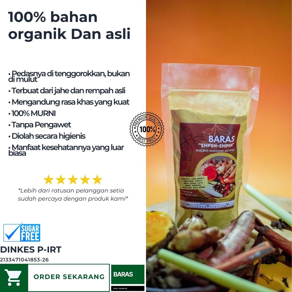 

(Tanpa Gula) Bubuk Wedang Empon-Empon BARAS 125g