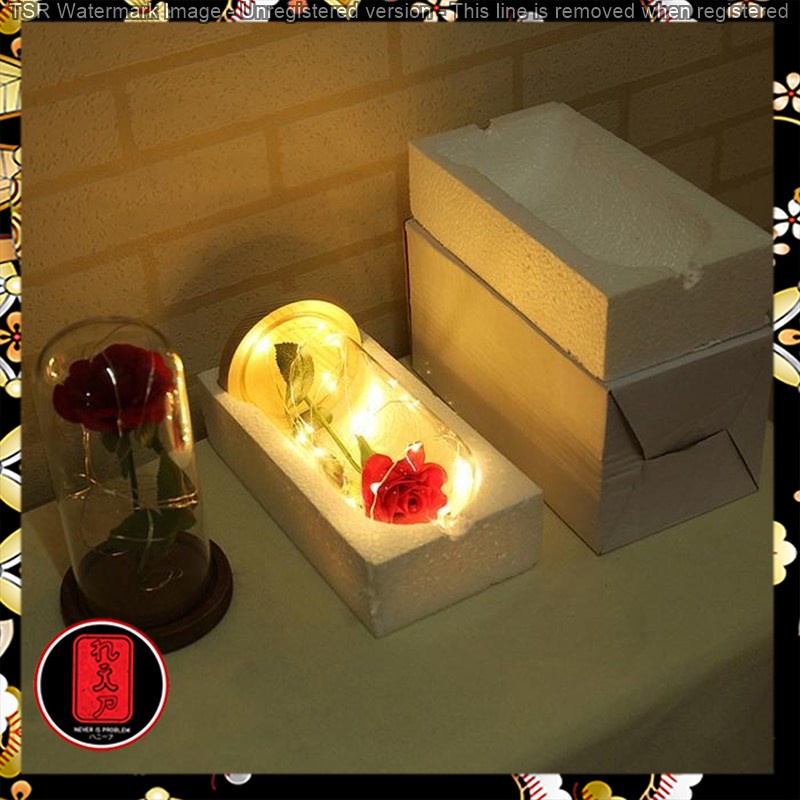 Bunga Mawar Lampu LED Dekorasi Beauty and The Beast Rose