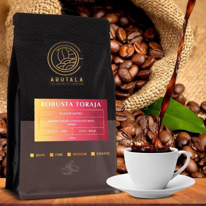 

Kopi- ARUTALA Kopi Toraja Rantebua Robusta Coffee Indonesia 250 gr - Biji -Biji-Kopi.