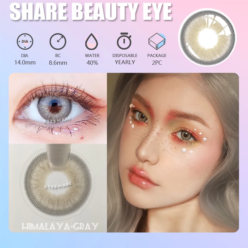 [✅COD] HIMALAYA Lensa Kontak Berwarna Alami Misterius / Lensa Kontak Warna Alami Grey Softlens Mata Normal QUEEN Soflens Cokelat Minus 0.00