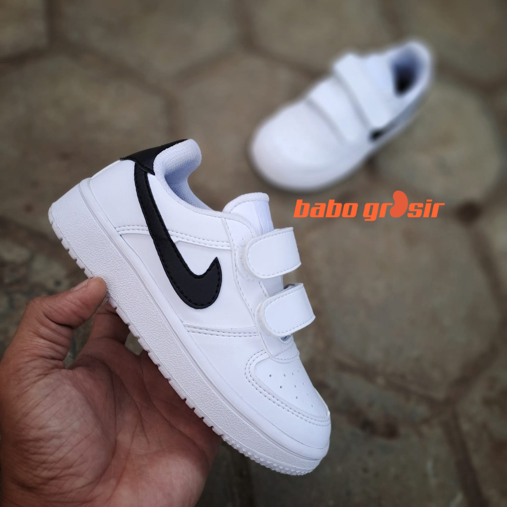 PROMO Sepatu Anak Nike Air Force 1 Kids Black White | Sneakers Anak Laki - Laki dan Perempuan TOP Premium Quality, with Box
