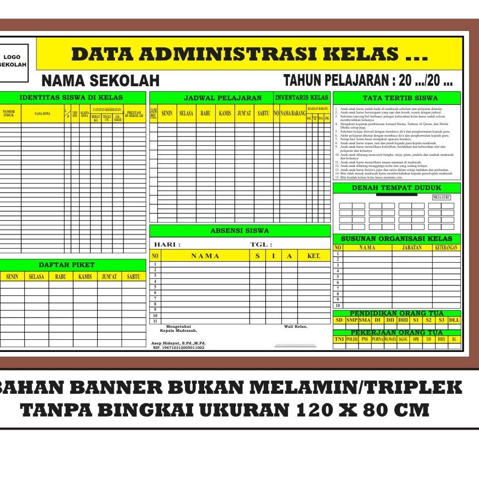

Langsung Beliii.. Papan Data Administrasi Kelas dan Bank Data Kelas Murah