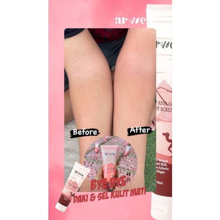 BODY SCRUB / BODY SCRUB ARVVEN / BRIGHT AND GLOW BODY SCRUB BY ARVVEN / DNA SALMON / BODY SCRUB PEMUTIH