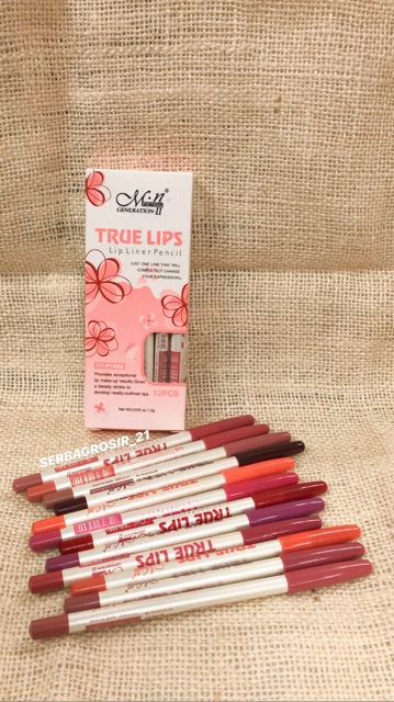 [6PCS/LUSINAN] TRUE LIPS LIP LINER PENSIL MN GENERATION II