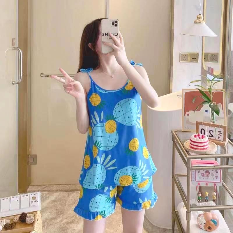 BEE - Setelan Piyama Tanktop / Baju Tidur Wanita Piyama Sexy Import